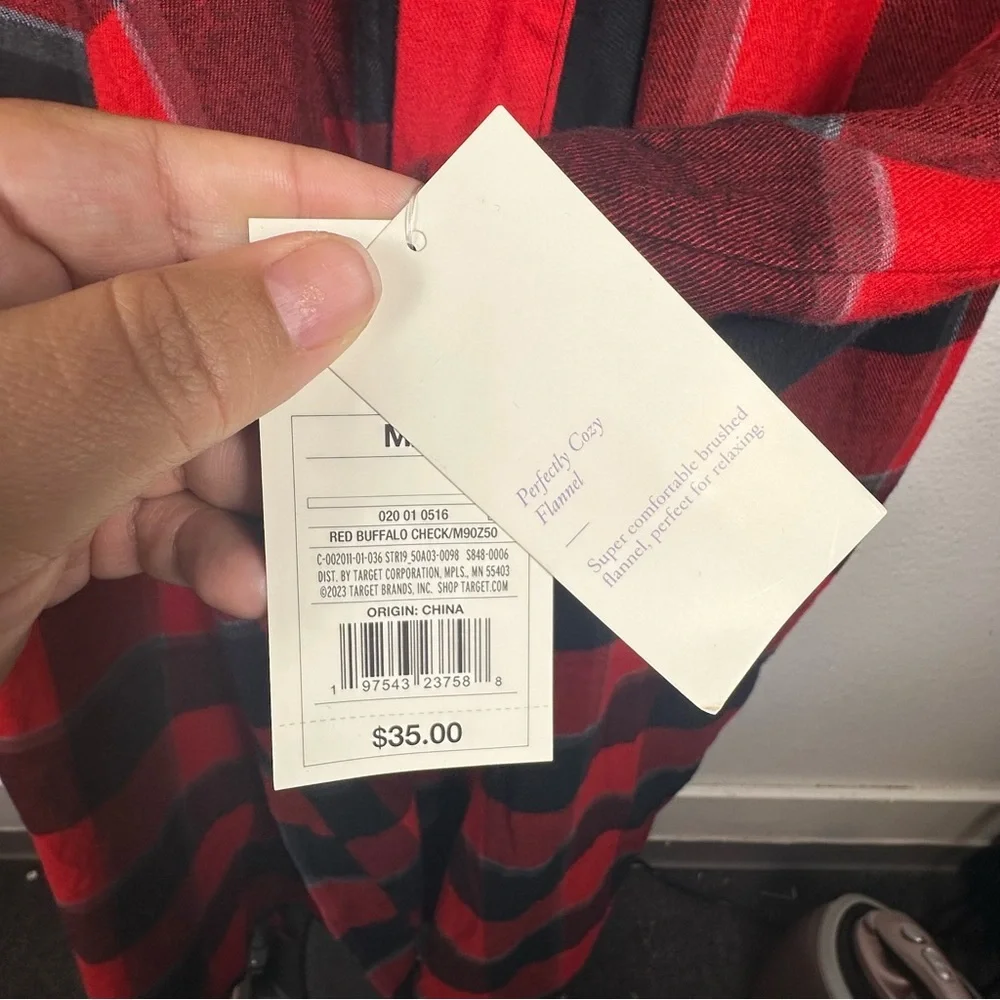 Stars Above Red and Black Plaid‎ Robe